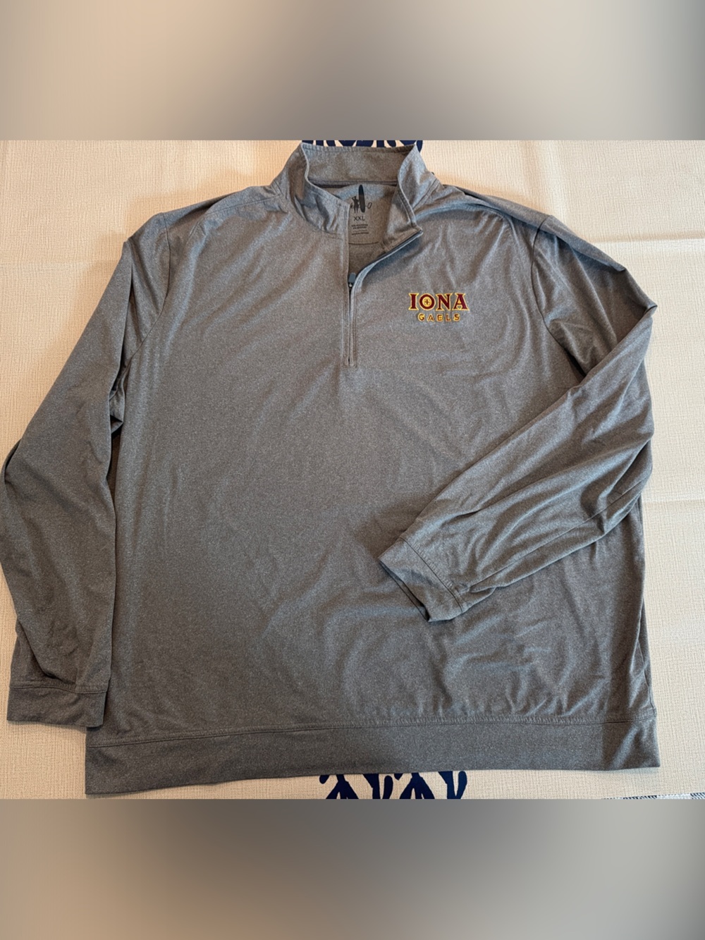 johnnie-O Gray IONA Gaels Long Sleeve Quarter-Zip Pullover-XXL